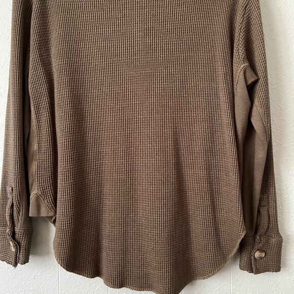 Dylan Shacket Womens Small Waffle Knit Button Front Boho Minimalist Streetwear - Picture 8 of 13